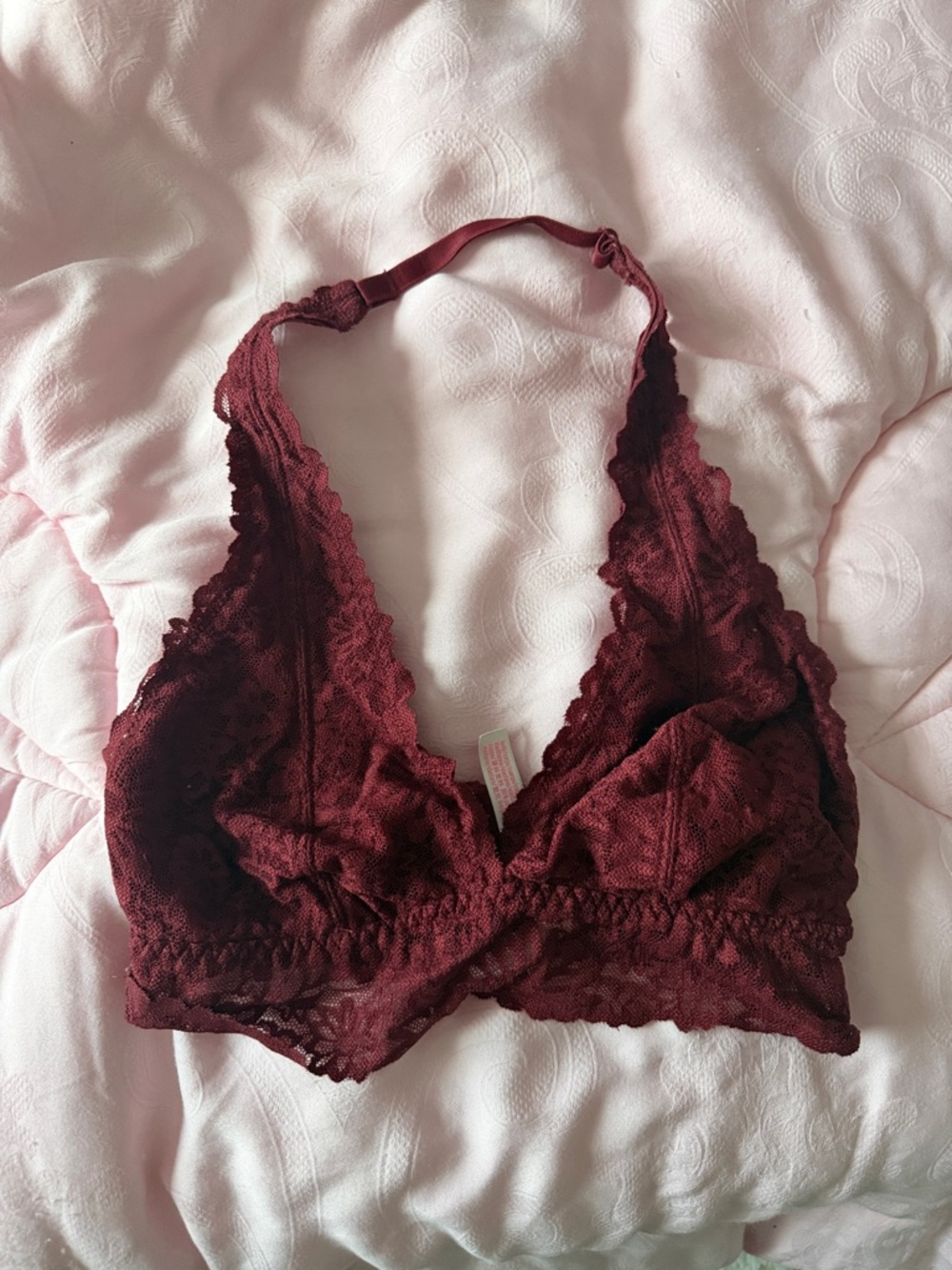 Lace Bralette in deep wine color from PINK